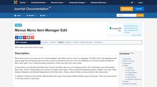 
                            4. Help39:Menus Menu Item Manager Edit - Joomla! Documentation