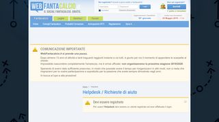 
                            7. Helpdesk / Richieste di aiuto | WebFantacalcio.it