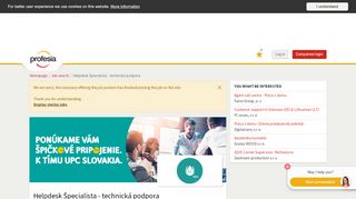 
                            8. Helpdesk Špecialista -... - UPC BROADBAND... | PROFESIA.SK