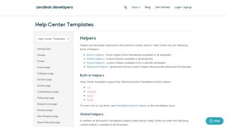 
                            12. Helpers - Help Center Templates - Zendesk Developer Portal