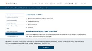 
                            9. HELP.gv.at: ELGA – Widerspruch (Opt-Out)