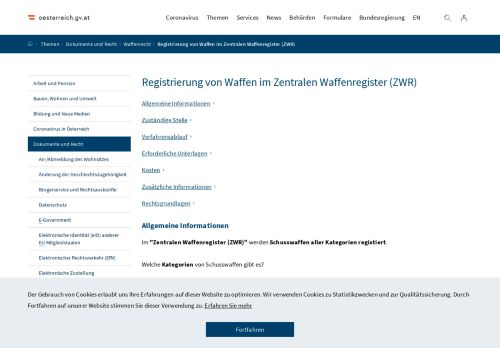 
                            1. HELP.gv.at: Registrierung von Waffen im Zentralen Waffenregister ...