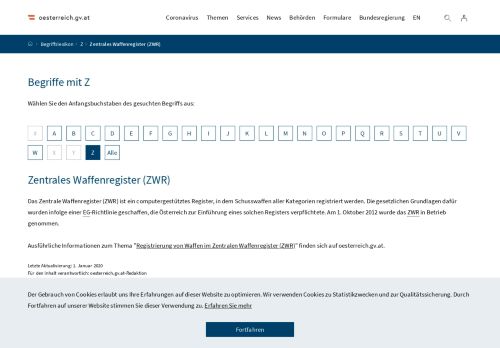 
                            2. HELP.gv.at: Zentrales Waffenregister (ZWR)