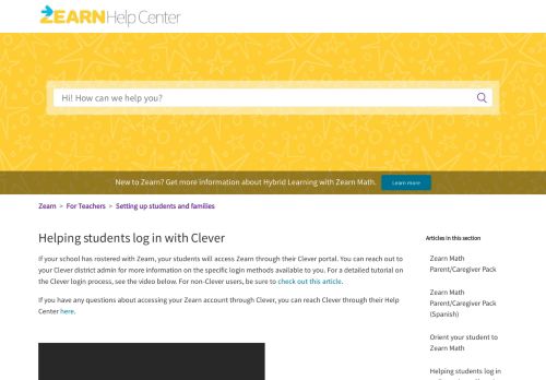 
                            8. Helping Students Log In with Clever – Zearn Support