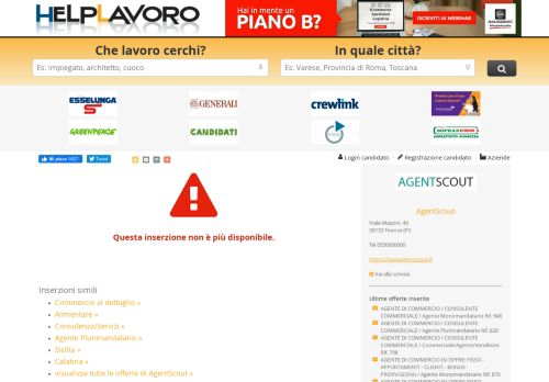 
                            11. HelpLavoro.it - Offerta di Lavoro AgentScout - Ricerca 1 Nims Spa ...