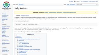 
                            11. Help:Redirect - Meta - Meta Wikimedia
