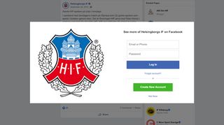 
                            9. Helsingborgs IF - Gamla HIF-spelare på plats i torsdags I... | Facebook
