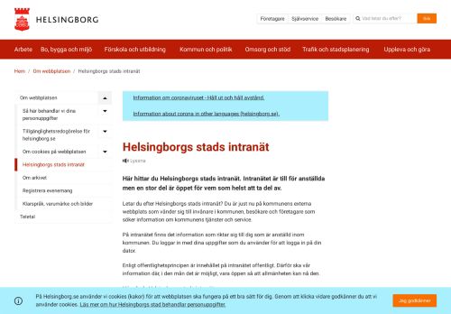 
                            1. Helsingborgs stads intranät | Helsingborg.se