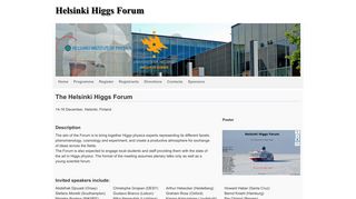 
                            10. Helsinki Higgs Forum - Helsinki Institute of Physics