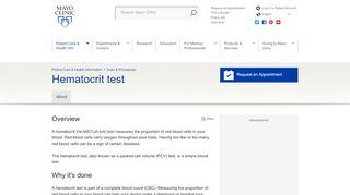 
                            12. Hematocrit test - Mayo Clinic