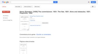 
                            5. Henry Smeaton. [1850] The commisioner. 1851. The fate. 1851. Aims ...