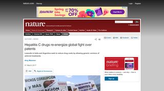 
                            6. Hepatitis C drugs re-energize global fight over patents : Nature News ...