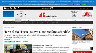 
                            12. Hera: al via Hextra, nuovo piano welfare aziendale - Adnkronos