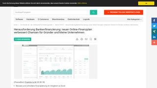 
                            8. Herausforderung Bankenfinanzierung: neuer Online-Finanzplan ...