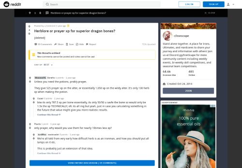 
                            12. Herblore or prayer xp for superior dragon bones? : ironscape - Reddit
