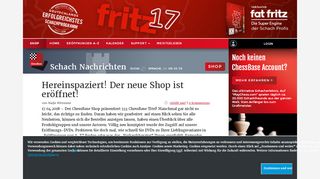 
                            2. Hereinspaziert! Der neue Shop ist eröffnet! | ChessBase