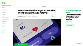 
                            10. Here's an easy trick to get an extra life on HQ Trivia without a referral ...