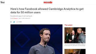 
                            13. Here's how Facebook allowed Cambridge Analytica to get data for 50 ...