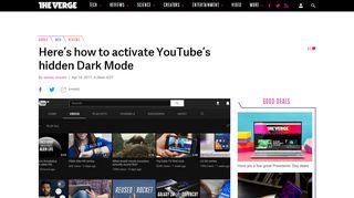 
                            9. Here's how to activate YouTube's hidden Dark Mode - The Verge