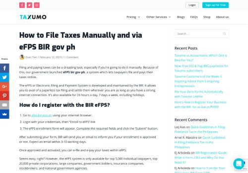 
                            6. Here's How To File Taxes Online Using The eFPS BIR gov ph Form