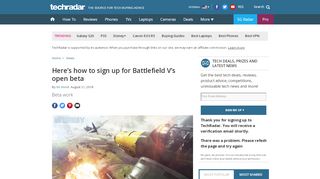 
                            7. Here's how to sign up for Battlefield V's open beta | TechRadar