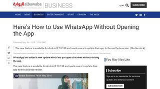 
                            7. Here's How to Use WhatsApp Without Opening the App | Al Bawaba