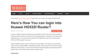 
                            9. Here's How You can login into Huawei HG532f Router? - 10.0.0.0.1