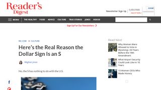
                            7. Here's the Real Reason the Dollar Sign Is an S - Reader's Digest