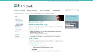 
                            8. Heritage Credit Union - Canada Post epost™