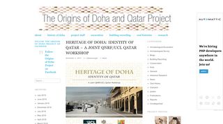 
                            10. Heritage of Doha: Identity of Qatar – A joint QNRF/UCL ...