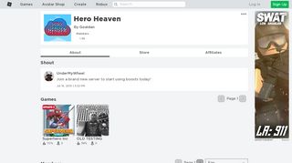 
                            8. Hero Heaven - Roblox