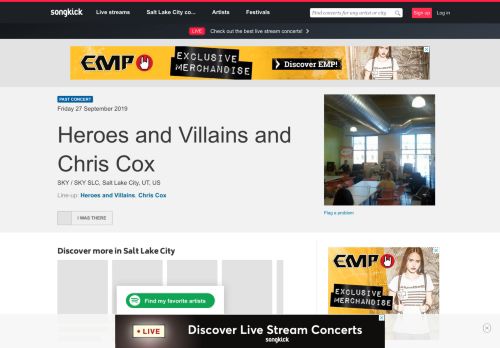 
                            8. Heroes and Villains Salt Lake City Tickets, SKY / SKY SLC, 27 Sep ...