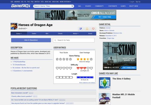 
                            7. Heroes of Dragon Age for Android - GameFAQs