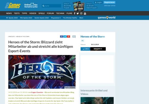 
                            12. Heroes of the Storm: Blizzard fährt Entwicklung stark zurück - PC Games