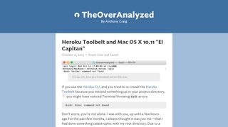 
                            7. Heroku Toolbelt and Mac OS X 10.11 