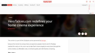 
                            11. HeroTalkies.com redefines home cinema experience - YourStory