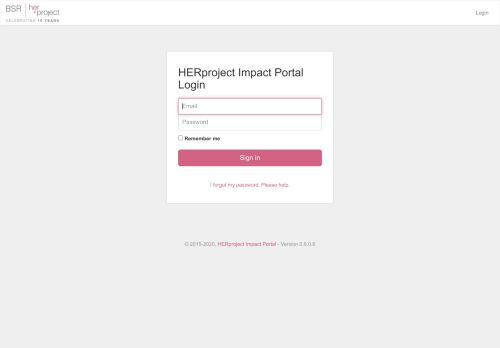 
                            7. HERproject Impact Portal: Login
