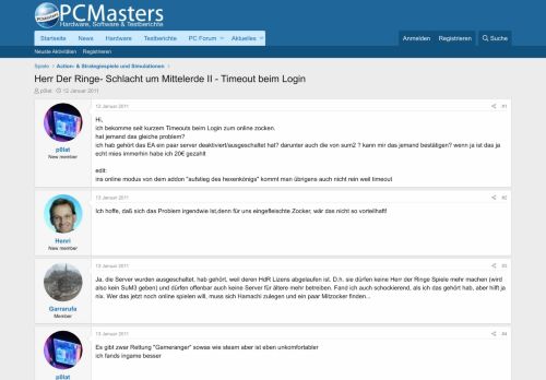
                            1. Herr Der Ringe- Schlacht um Mittelerde II - Timeout beim Login ...
