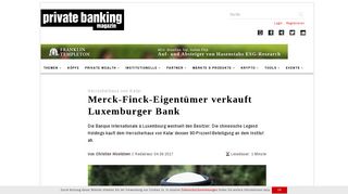 
                            9. Herrscherhaus von Katar: Merck-Finck-Eigentümer verkauft ...