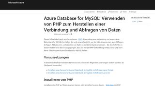 
                            3. Herstellen einer Verbindung mit Azure Database for MySQL per PHP ...
