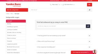 
                            6. Herstelling en garantie - FAQ - Vanden Borre