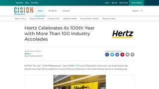 
                            8. Hertz Celebrates its 100th Year with More Than 100 Industry ...