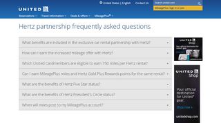 
                            13. Hertz partnership frequently asked questions - United Airlines