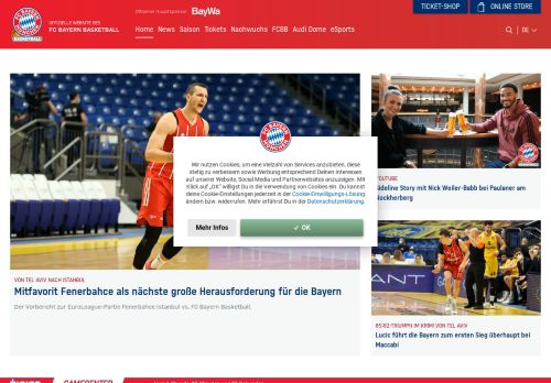 
                            11. Herzlich Willkommen auf der FC Bayern Basketball Website!