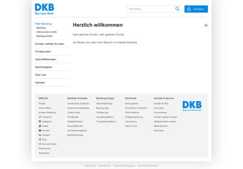 
                            3. Herzlich willkommen - DKB - Deutsche Kreditbank AG - Internet Banking