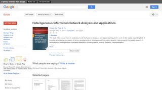 
                            11. Heterogeneous Information Network Analysis and Applications