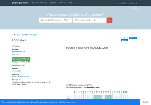 
                            10. Heures d'ouverture ACOD Gent à Bagattenstraat 158, 9000 Gand ...
