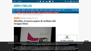 
                            7. HExtRA, il nuovo piano di welfare del Gruppo Hera - Askanews