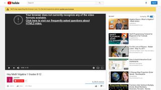 
                            3. Hey Math! Algebra 1 Grades 8-12 - YouTube