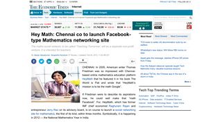 
                            11. Hey Math: Chennai co to launch Facebook-type Mathematics ...